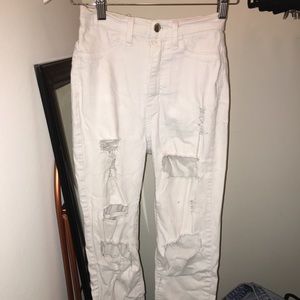 White Distressed Fashion Nova Jeans